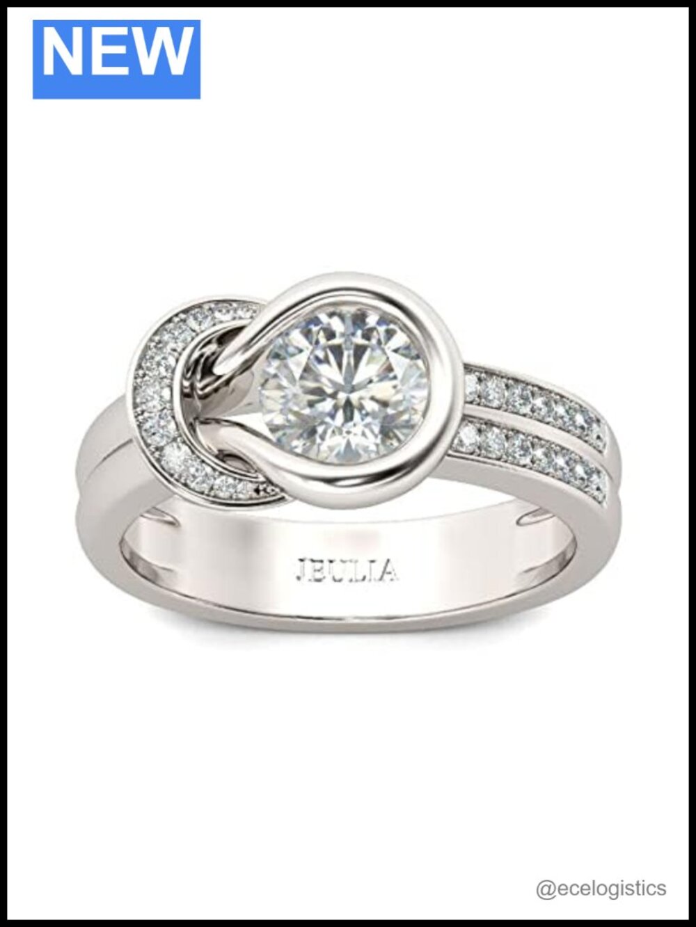 Sterling Silver Knot Engagement Ring Round Cut Infinity Promise Wedding Band